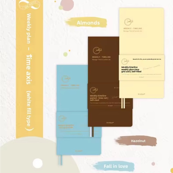 Kinbor Leather Bound Journals - Blue, Light Yellow and Brown - Picture 5 of 9